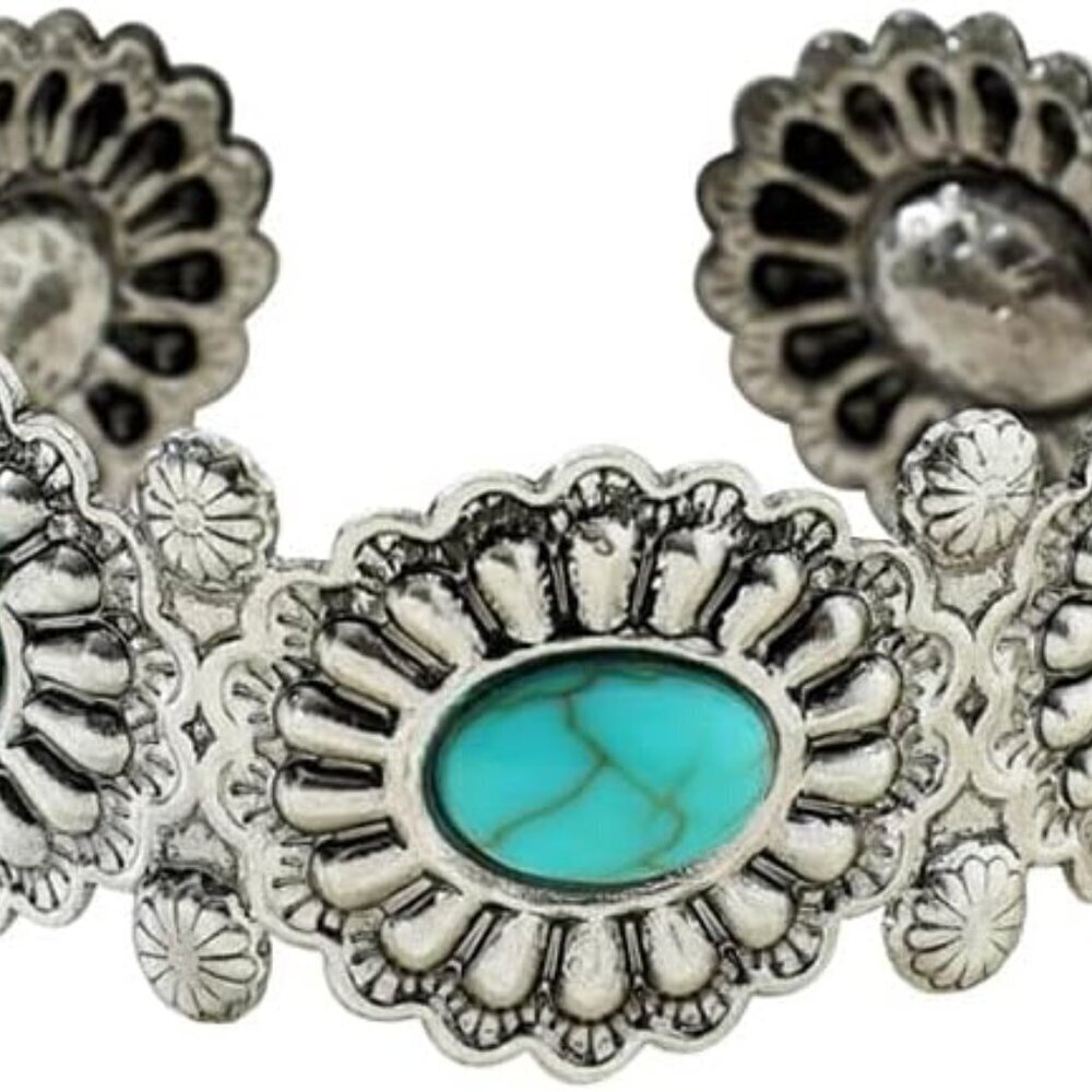 Turquoise Cuff Bracelet Bohemian Style Adjustable Women Gift Jewelry